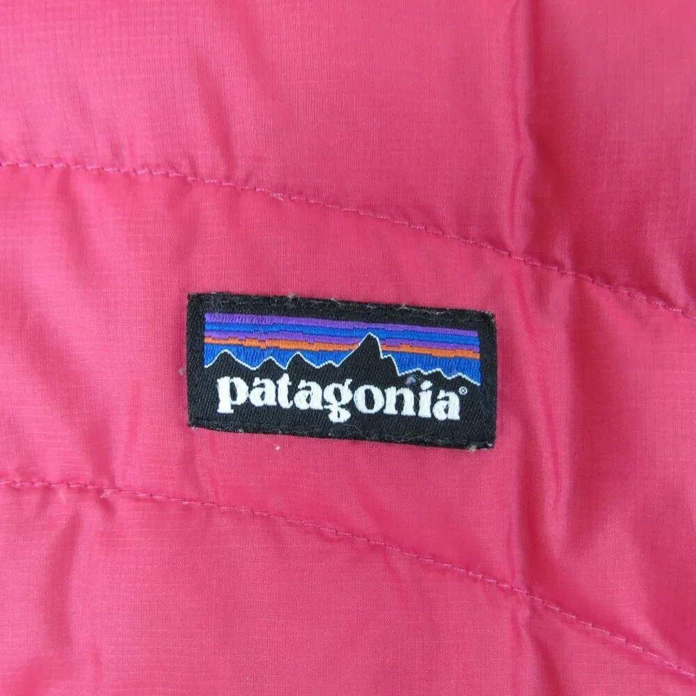 PATAGONIA Women's Cherry Red Down Sweater Puffer Jacket Size XS Lightweight